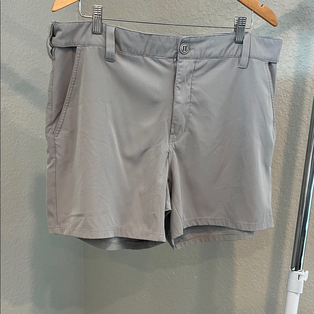 Huk Light Gray Flat Front Men's Shorts